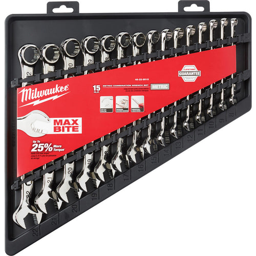 Milwaukee Tool 48-22-9515 15pc Combination Wrench Set - Metric - MPR Tools & Equipment