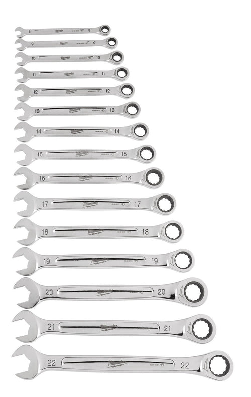 Milwaukee Tool 48-22-9516 15 pieces Ratcheting Combination Wrench Set - Metric - MPR Tools & Equipment