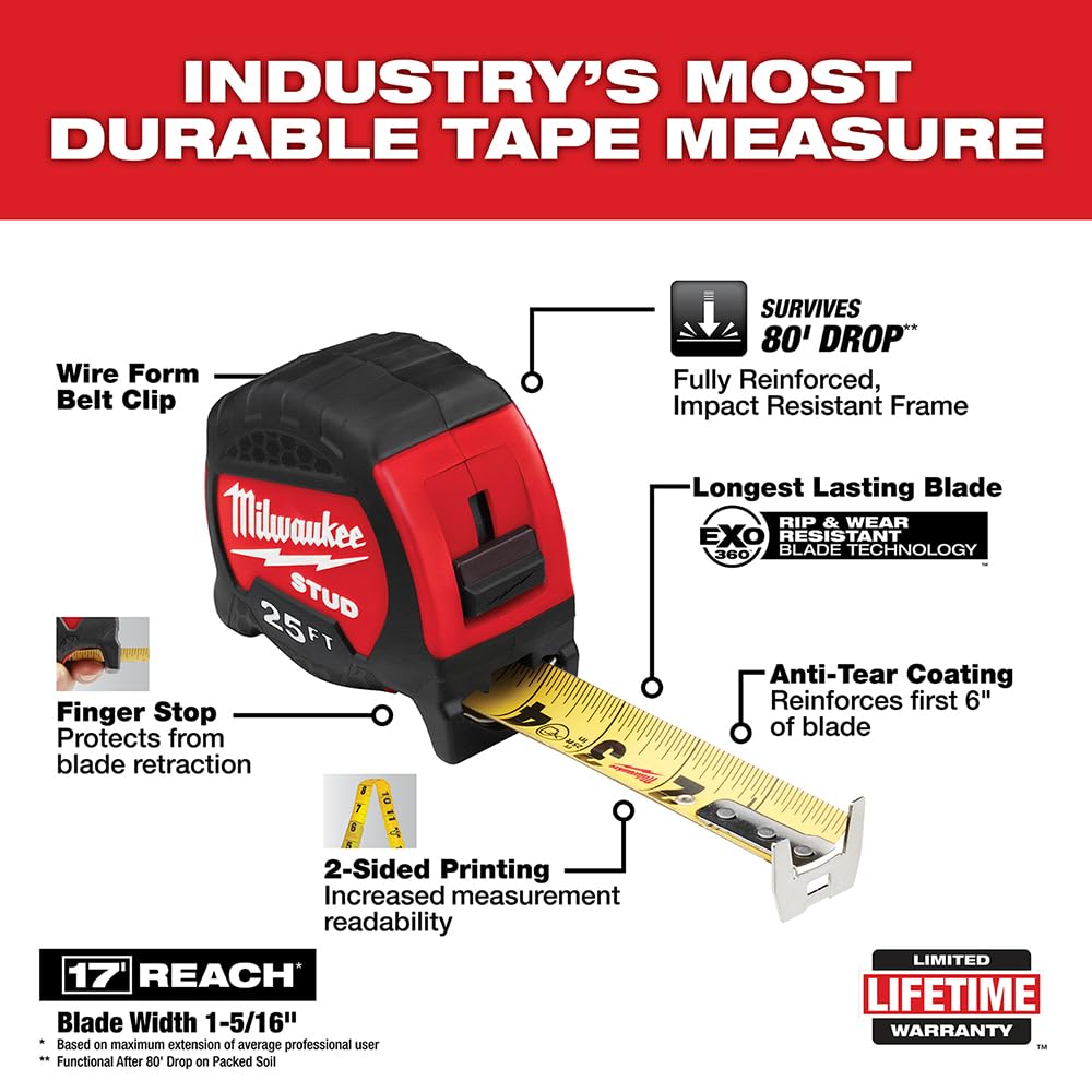 Milwaukee Tool 48-22-9725 25ft STUD™ Tape Measure