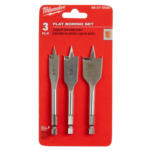 Milwaukee Tool 48-27-0020 3PC STUBBY FLAT BORING SET