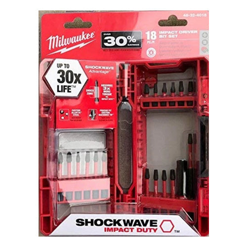 Milwaukee Tool 48-32-4018 18 pieces Milwaukee Shockwave_x0099_ Impact Duty_x0099_ Driver Bit Set - MPR Tools & Equipment