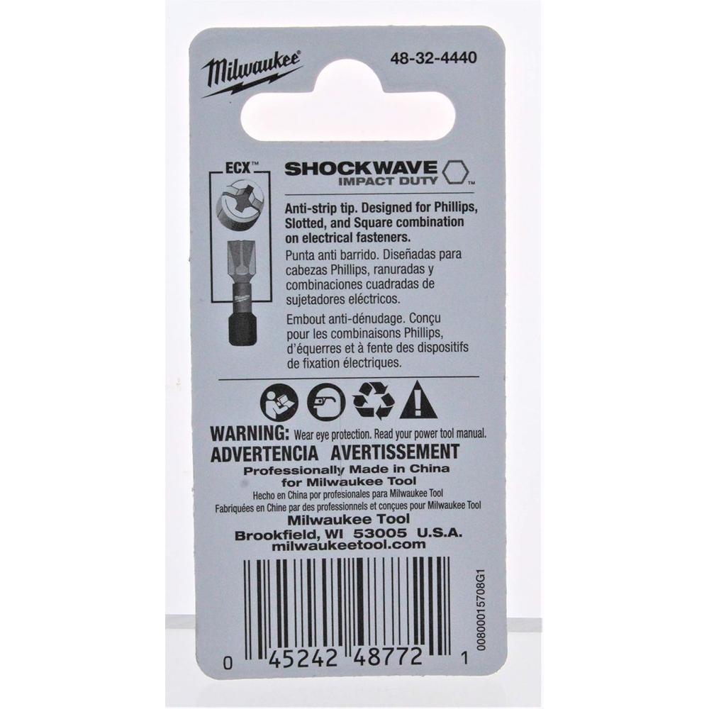 Milwaukee Tool 48-32-4440 SHOCKWAVE™ 1" 2 pieces Impact ECX Combo Kit