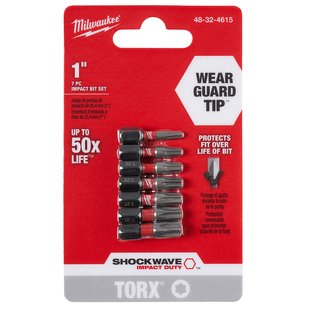 Milwaukee Tool 48-32-4615 7PC TORX 1" INSERT BIT SET