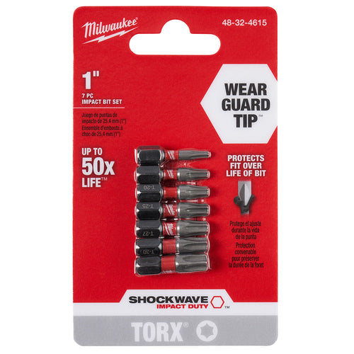 Milwaukee Tool 48-32-4615 7PC TORX 1" INSERT BIT SET