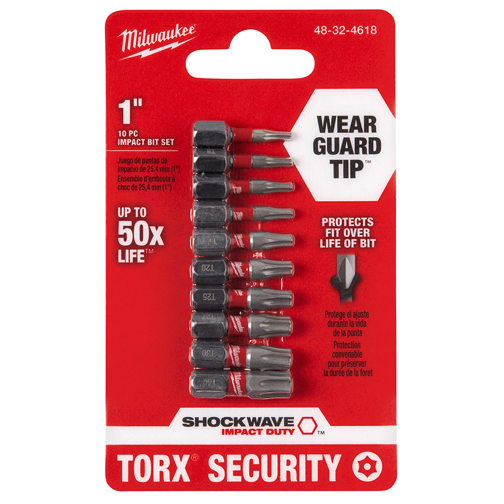 Milwaukee Tool 48-32-4618 10PC 1IN INSERT TORX SEC