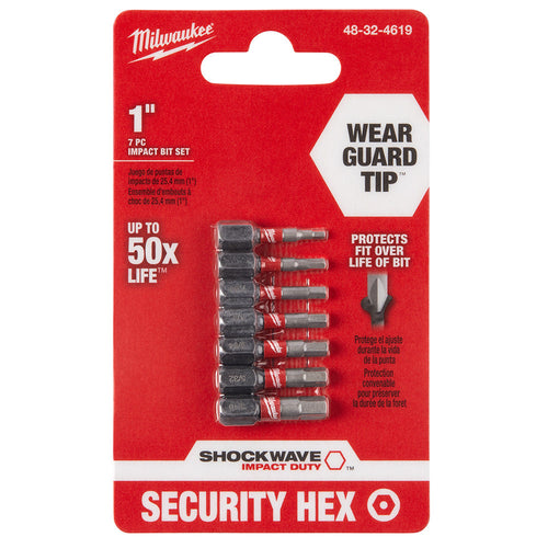 Milwaukee Tool 48-32-4619 7PC 1IN INSERT HEX SEC