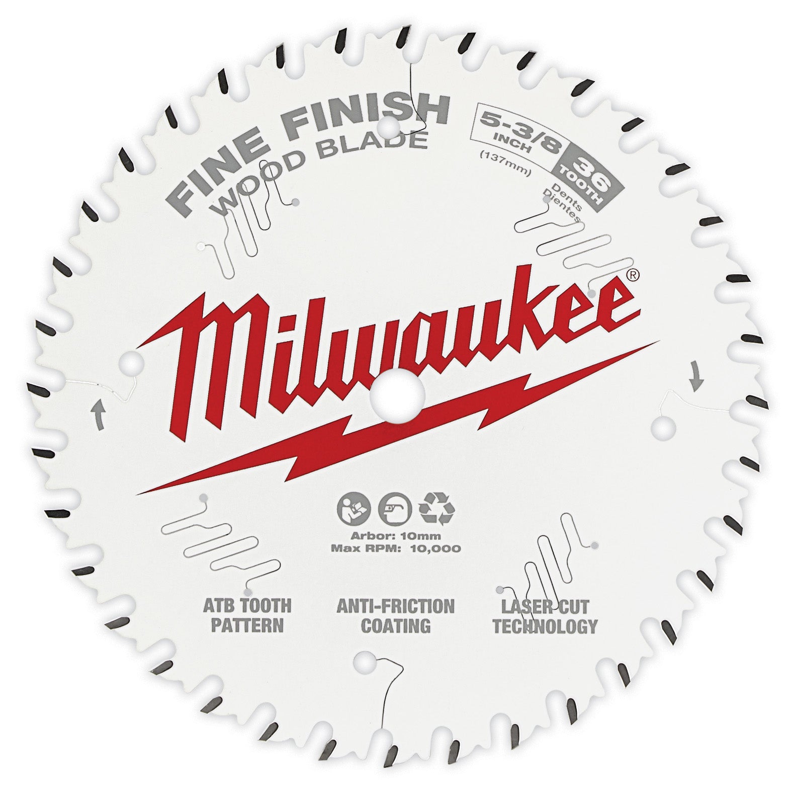 Milwaukee Tool 48-40-0524 (5) 5-3/8" 36T FINE FINISH BL