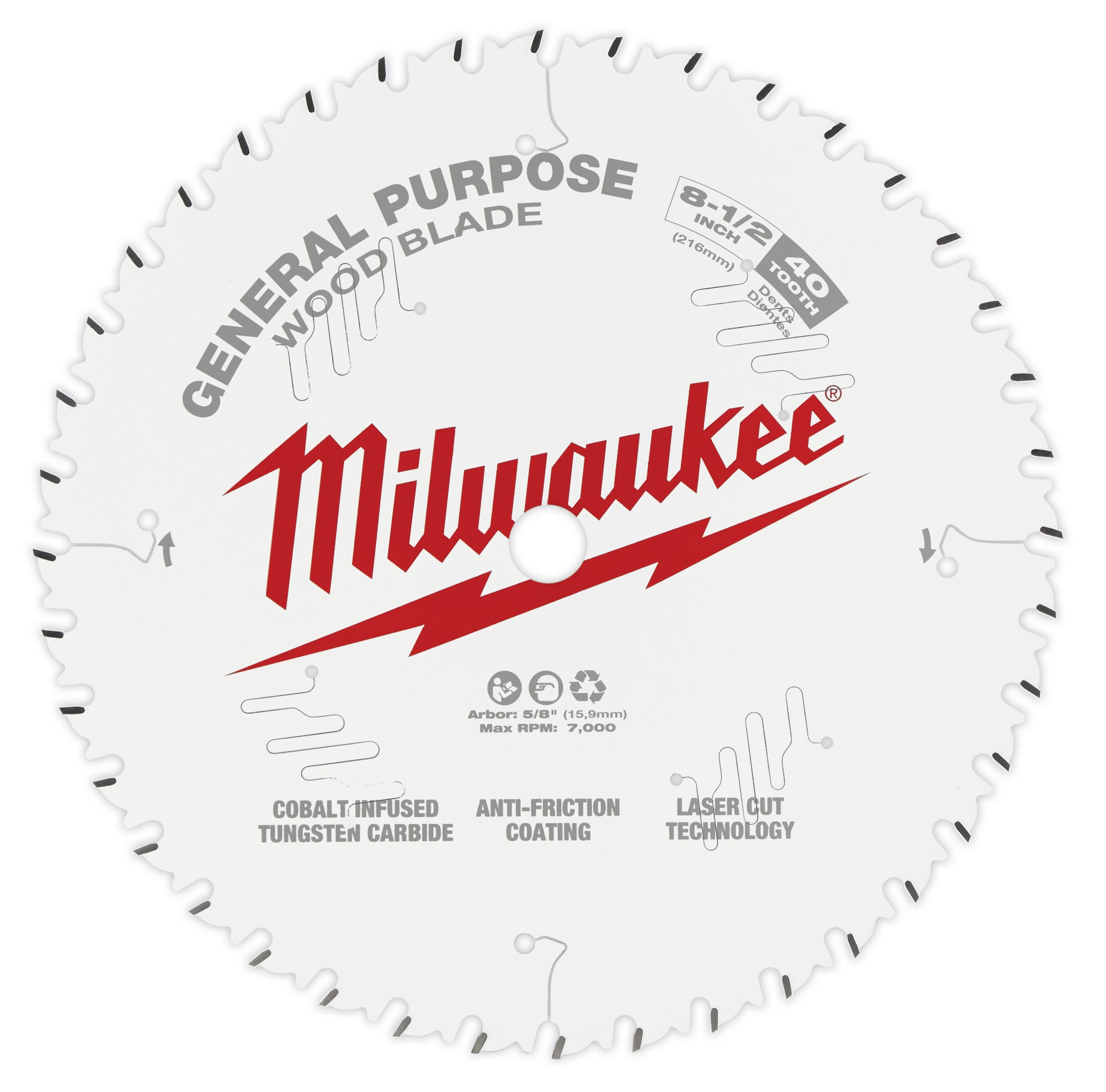 Milwaukee Tool 48-40-0824 (3) 8-1/2" 40T GP SAW BLD