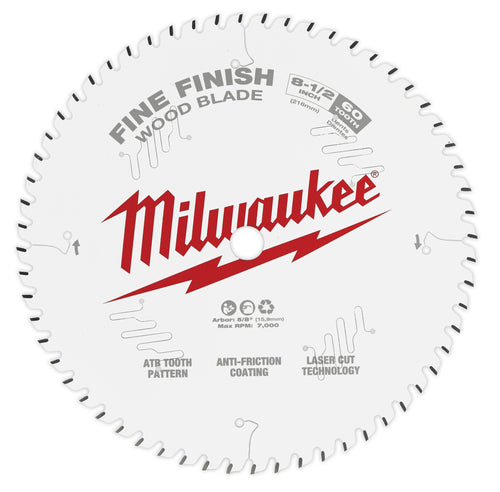 Milwaukee Tool 48-40-0826 (3) 8-1/2" 60T FINE FINISH BL