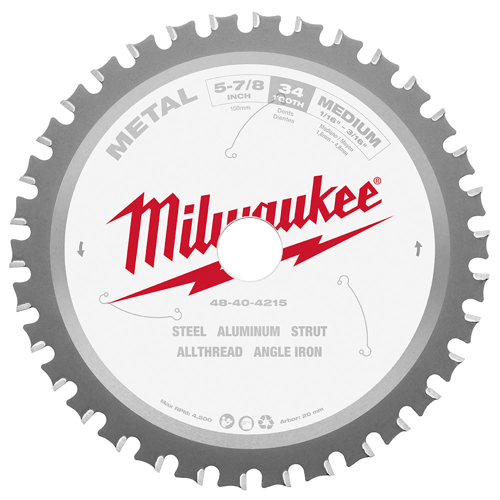 Milwaukee Tool 48-40-4215 5-7/8" 34T METAL CSB, 20MM - MPR Tools & Equipment