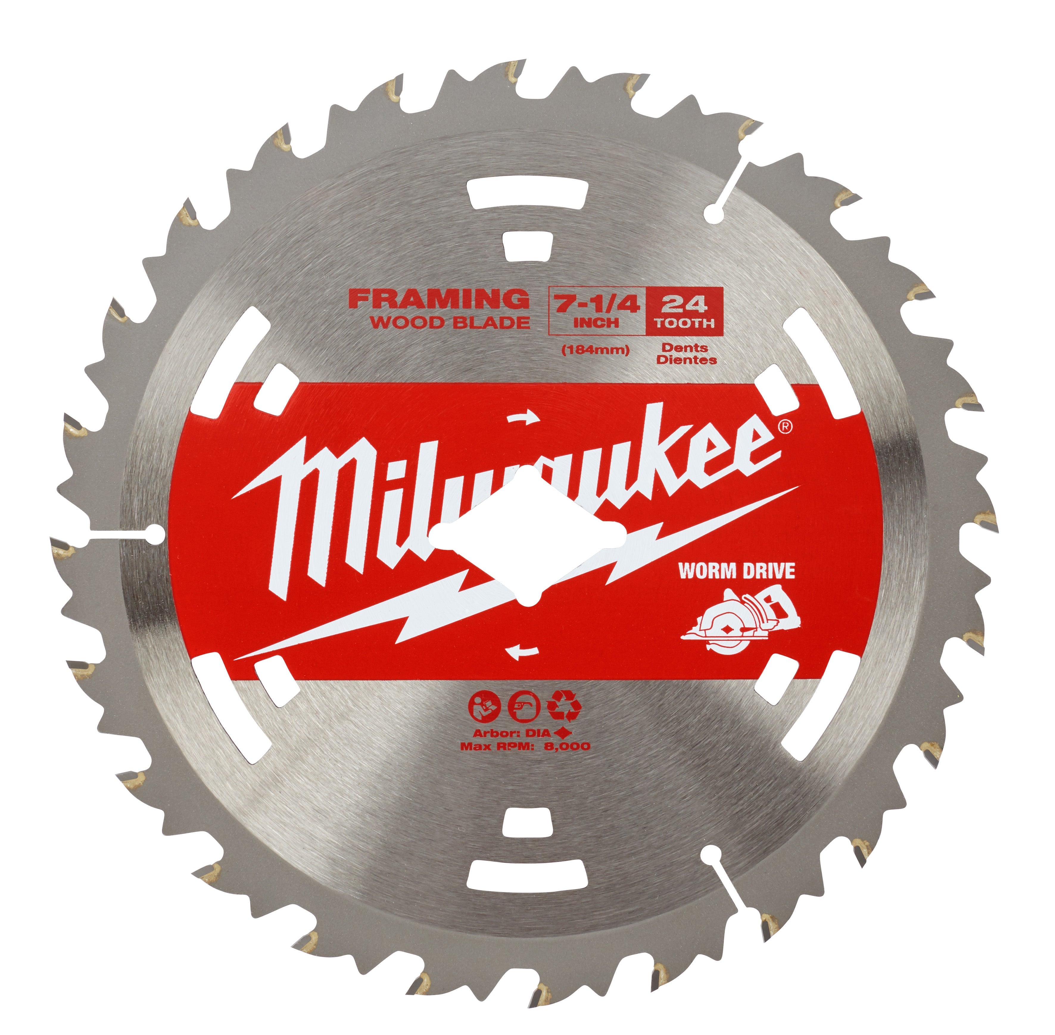 Milwaukee Tool 48-41-0713 7-1/4"24T BAS WRMDRV BLD BULK10