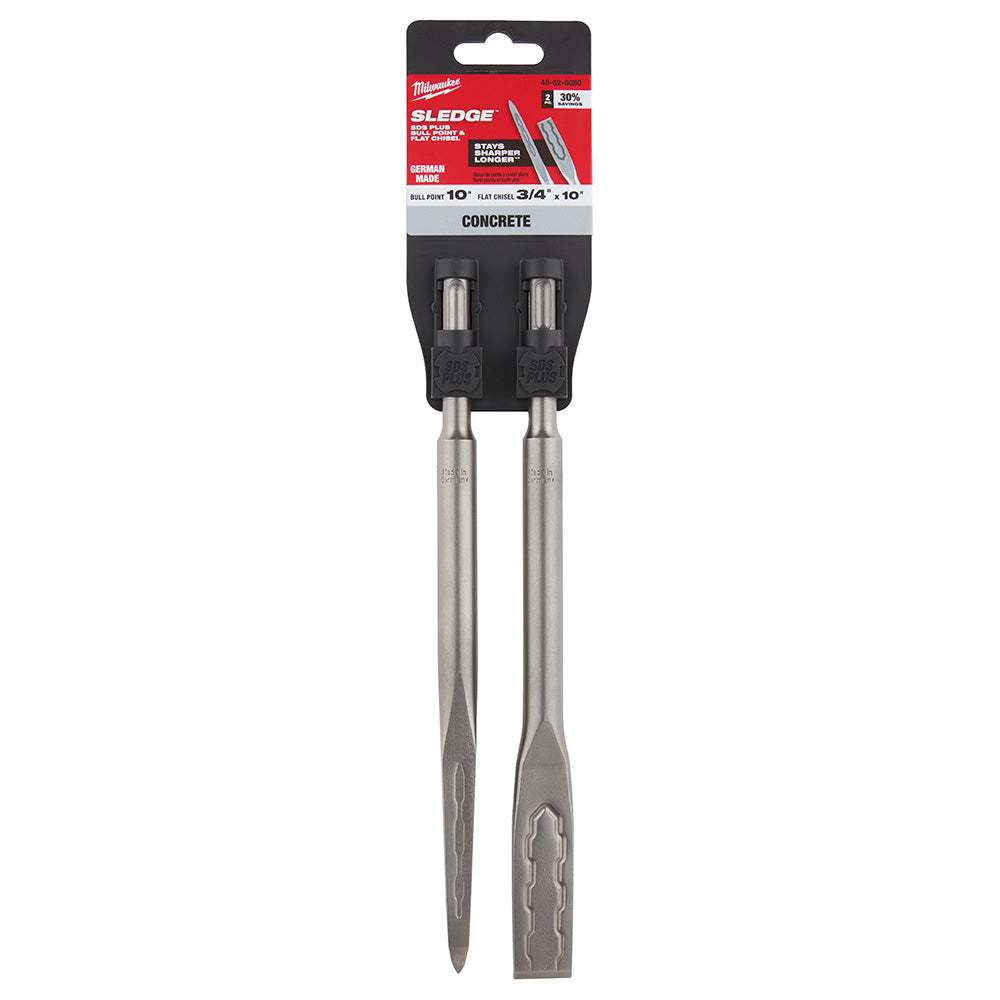 Milwaukee Tool 48-62-6080 SDS+ SLGE BULL FLAT CHSL 2PK