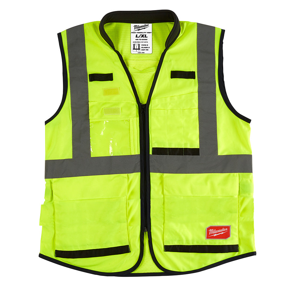 Milwaukee Tool 48-73-5081 (12) PREM HI VIS VEST-YELLOW-S/M