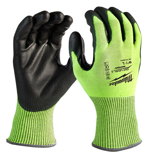 Milwaukee Tool 48-73-8942 (6) CUT 4 HIGH VIS GLOVES - L