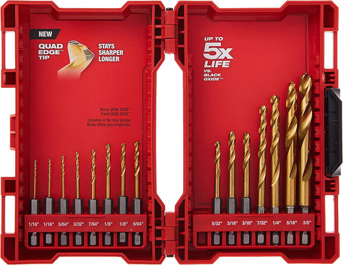 Milwaukee Tool 48-89-4630 15 pieces SHOCKWAVE™ RED HELIX™ Titanium Drill Bit Set - MPR Tools & Equipment