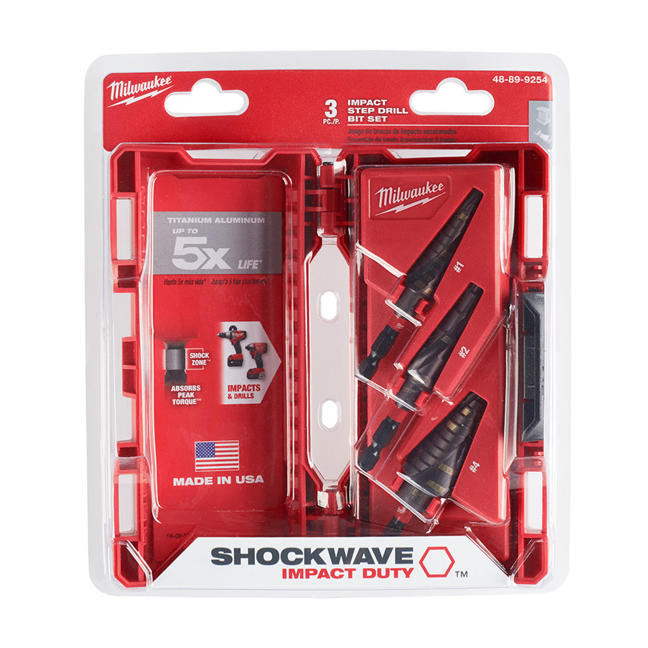 Milwaukee Tool 48-89-9254 3 pieces SHOCKWAVE™ Impact Duty™ KIT (#1, #2, #4) - MPR Tools & Equipment