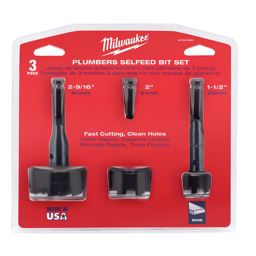 Milwaukee Tool 49-22-0030 3 PC SELFEED BIT KIT - MPR Tools & Equipment