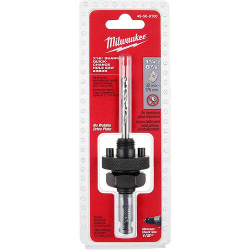 Milwaukee Tool 49-56-9100 Large Thread Quick Change Arbor, 7/16" Shank
