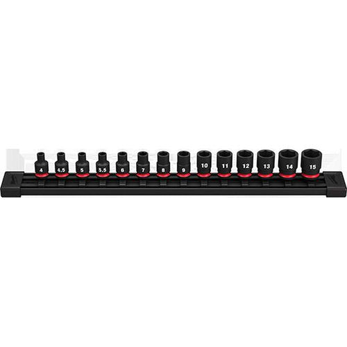 Milwaukee Tool 49-66-7002 14pc 1/4" Drive, 6 Pt. Metric Standard Impact Socket Set, 4mm – 15mm - MPR Tools & Equipment