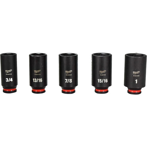 Milwaukee Tool 49-66-7006 12-PC 3/8" DRIVE, 6 PT. SAE DEEP IMPACT SOCKET SET, 5/16" – 1"