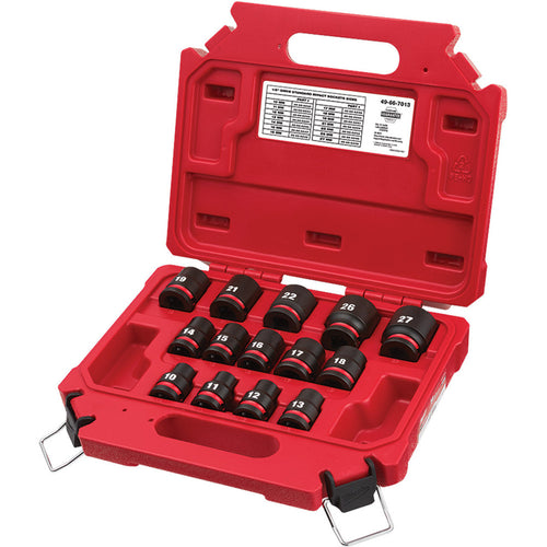 Milwaukee Tool 49-66-7013 14 pieces SHOCKWAVE™ Impact Duty™ 1/2" Drive Metric Standard 6 Point Socket Set - MPR Tools & Equipment