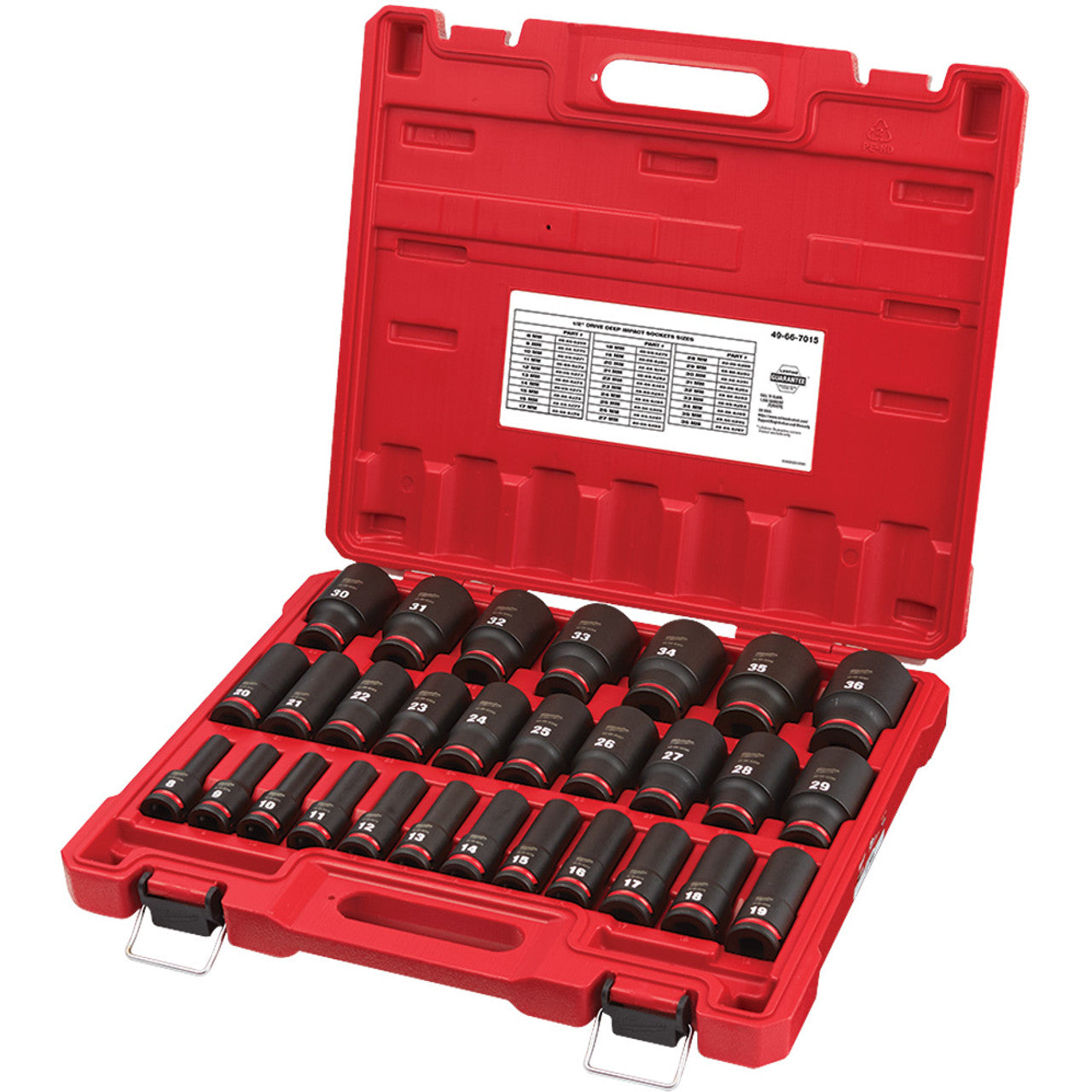 Milwaukee Tool 49-66-7015 29 pieces SHOCKWAVE™ Impact Duty™ 1/2" Drive Metric Deep 6 Point Socket Set - MPR Tools & Equipment