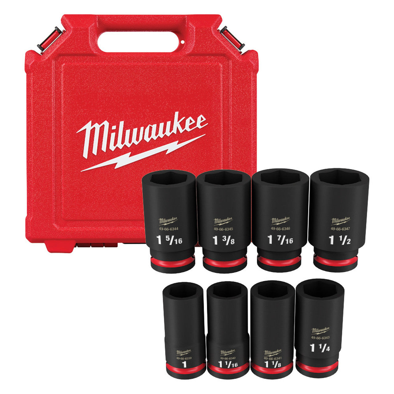 Milwaukee Tool 49-66-7018 8 pieces SHOCKWAVE™ Impact Duty™ 3/4" Drive SAE Deep 6 Point Socket Set - MPR Tools & Equipment