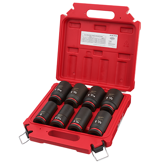 Milwaukee Tool 49-66-7018 8 pieces SHOCKWAVE™ Impact Duty™ 3/4" Drive SAE Deep 6 Point Socket Set - MPR Tools & Equipment