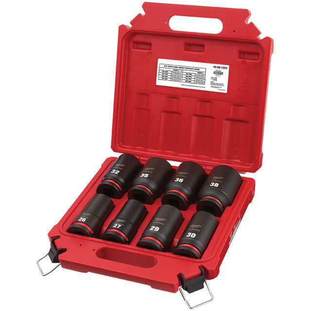 Milwaukee Tool 49-66-7020 8pc SHOCKWAVE Impact Duty™ 3/4" Drive Metric Deep 6 Point Socket Set - MPR Tools & Equipment