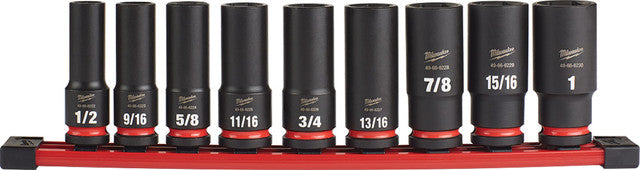 Milwaukee Tool 49-66-7022 9PC SHOCKWAVE™ Impact Duty™ 1/2" Drive SAE Deep 6 Point Socket Set - MPR Tools & Equipment