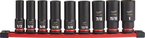 Milwaukee Tool 49-66-7022 9PC SHOCKWAVE™ Impact Duty™ 1/2" Drive SAE Deep 6 Point Socket Set - MPR Tools & Equipment