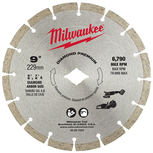 Milwaukee Tool 49-93-7025 9" DIAMOND PREMIUM SEGMENTED - MPR Tools & Equipment