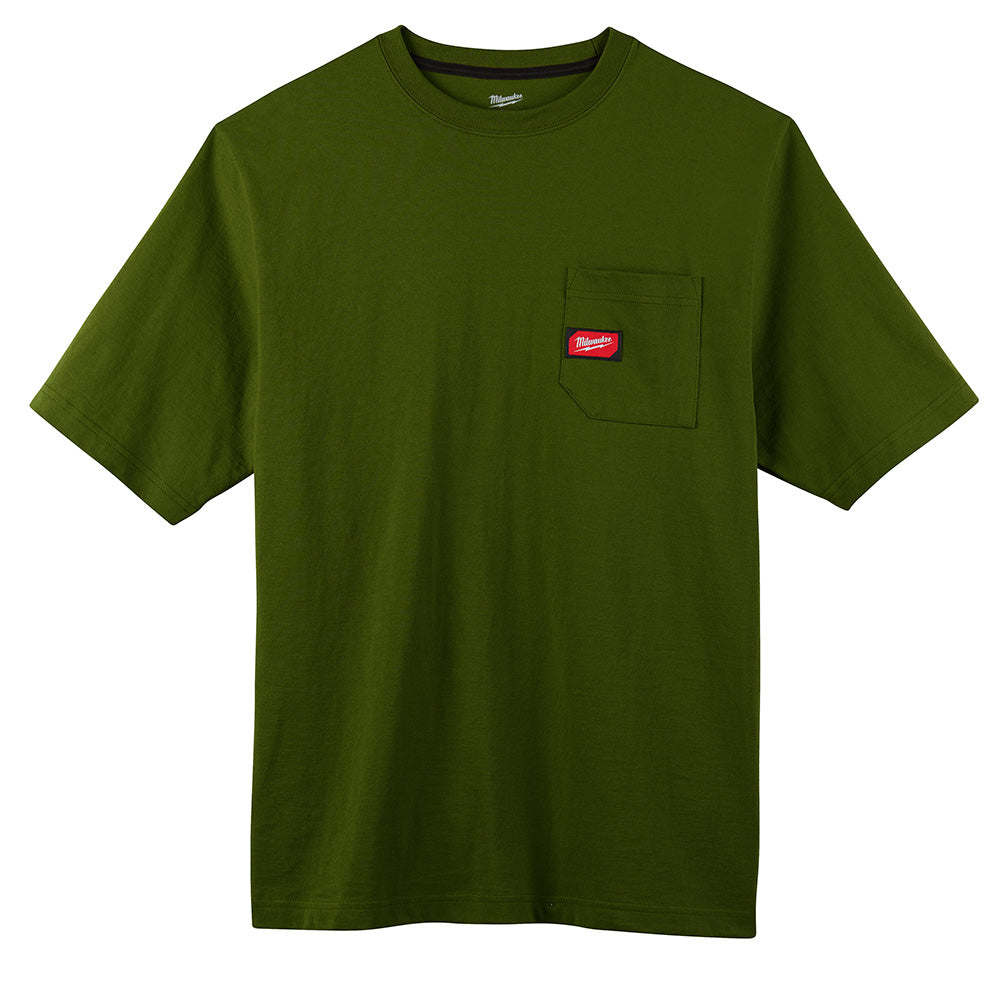 Milwaukee Tool 601OG-XL HEAVY DUTY POCKET TEE - SS GREEN XL - MPR Tools & Equipment