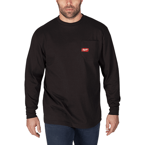 Milwaukee Tool 602B-M Long Sleeve Heavy Duty Pocket T-Shirt - Black, Medium - MPR Tools & Equipment