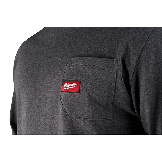 Milwaukee Tool 602G-XL Long Sleeve Heavy Duty Pocket T-Shirt - Gray, X-Large - MPR Tools & Equipment