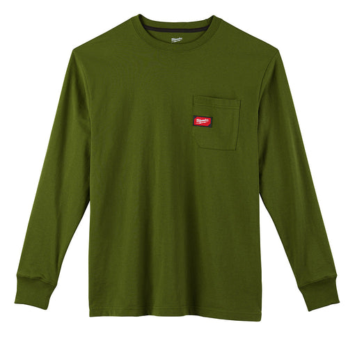 Milwaukee Tool 602OG-L HEAVY DUTY POCKET TEE - LS GREEN L - MPR Tools & Equipment