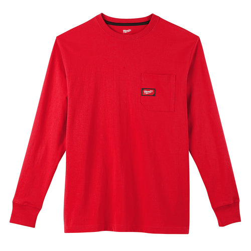 Milwaukee Tool 602R-L HEAVY DUTY POCKET TEE - LS RED L - MPR Tools & Equipment