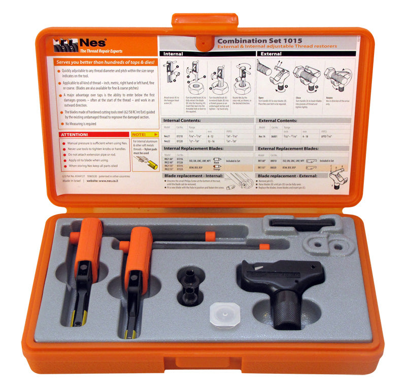 NES 1015 External & Internal Adjustable Thread Restorers Combination Set - MPR Tools & Equipment