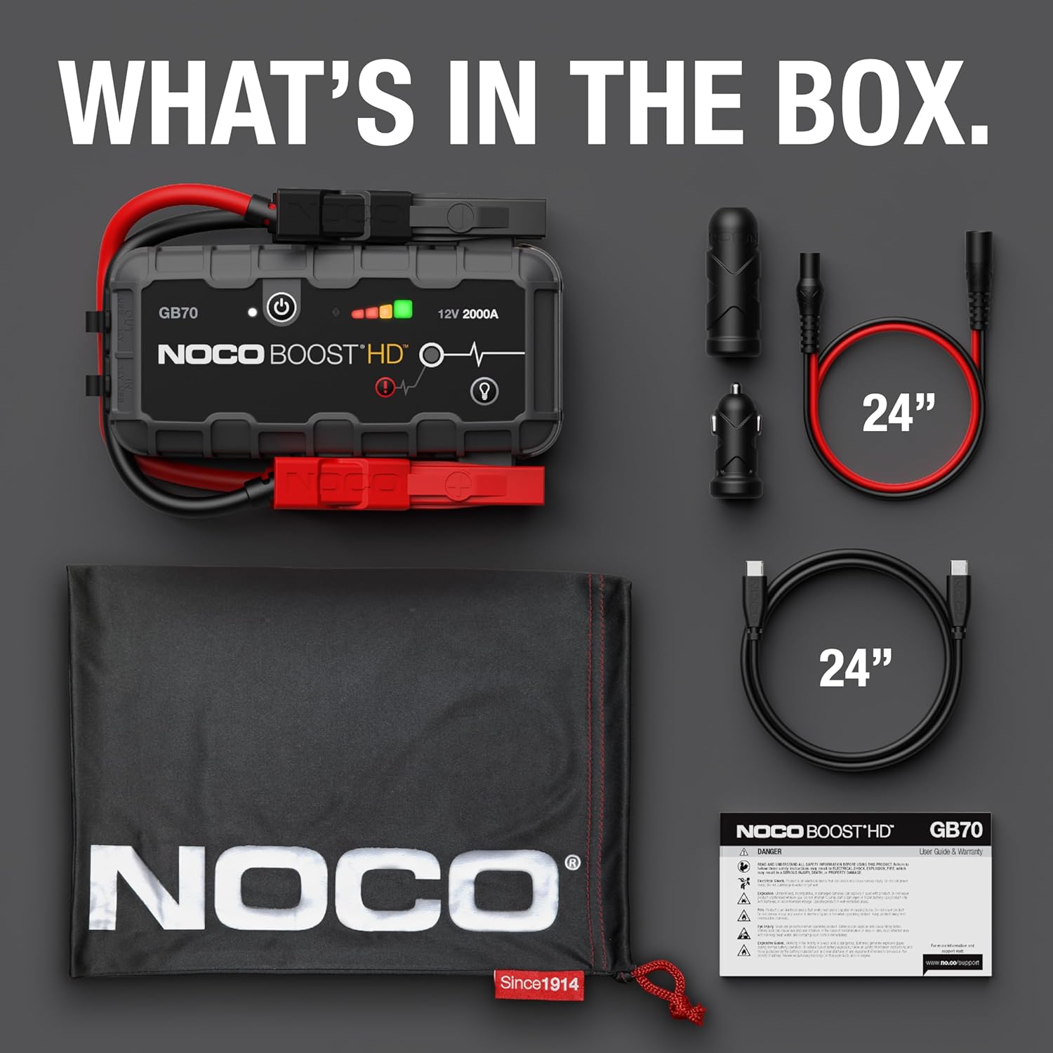 NOCO GB70 Boost HD 2000A UltraSafe Lithium Jump Starter