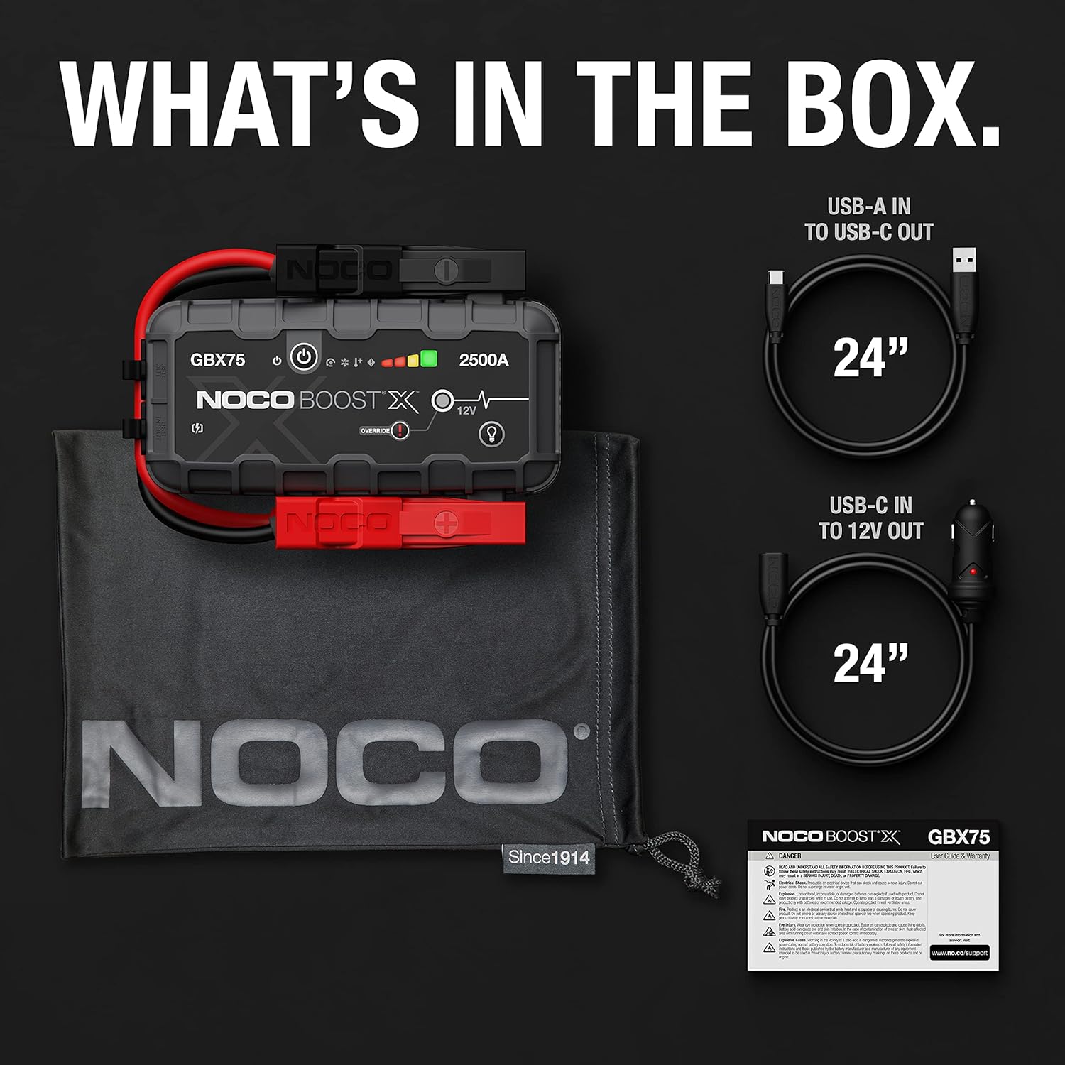 NOCO GBX75 2500A 12V UltraSafe Lithium Jump Starter