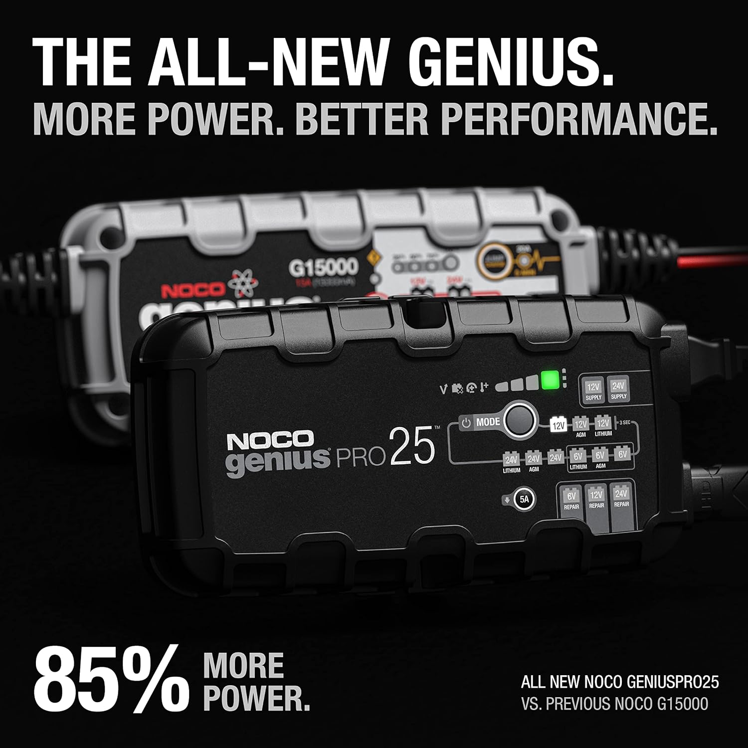NOCO GENIUSPRO25 6V/12V/24V 25-Amp Smart Battery Charger