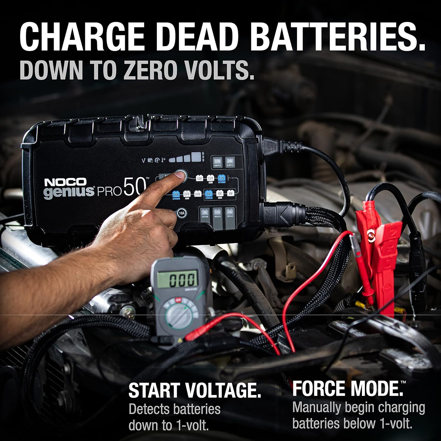 NOCO GENIUSPRO50 6V/12V/24V 50-Amp Smart Battery Charger