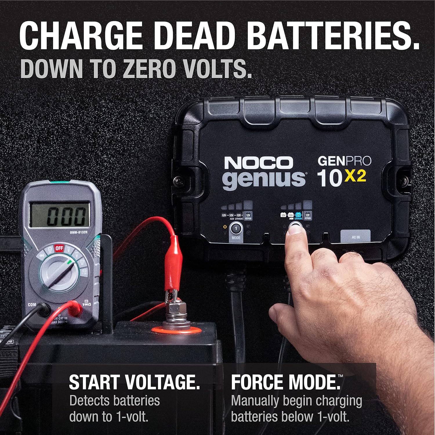 NOCO GENPRO10X2 12V 2-Bank, 20-Amp On-Board Battery Charger
