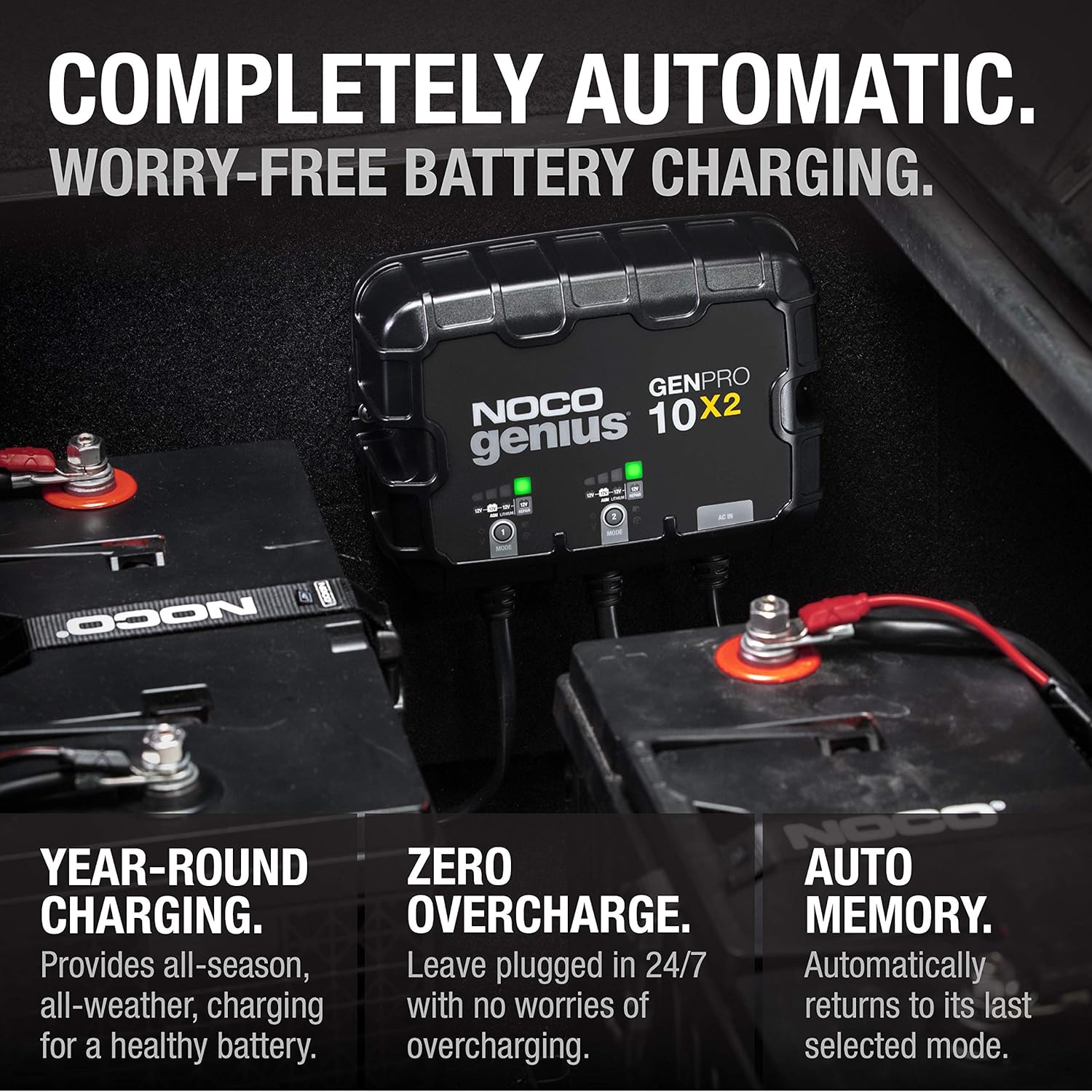 NOCO GENPRO10X2 12V 2-Bank, 20-Amp On-Board Battery Charger