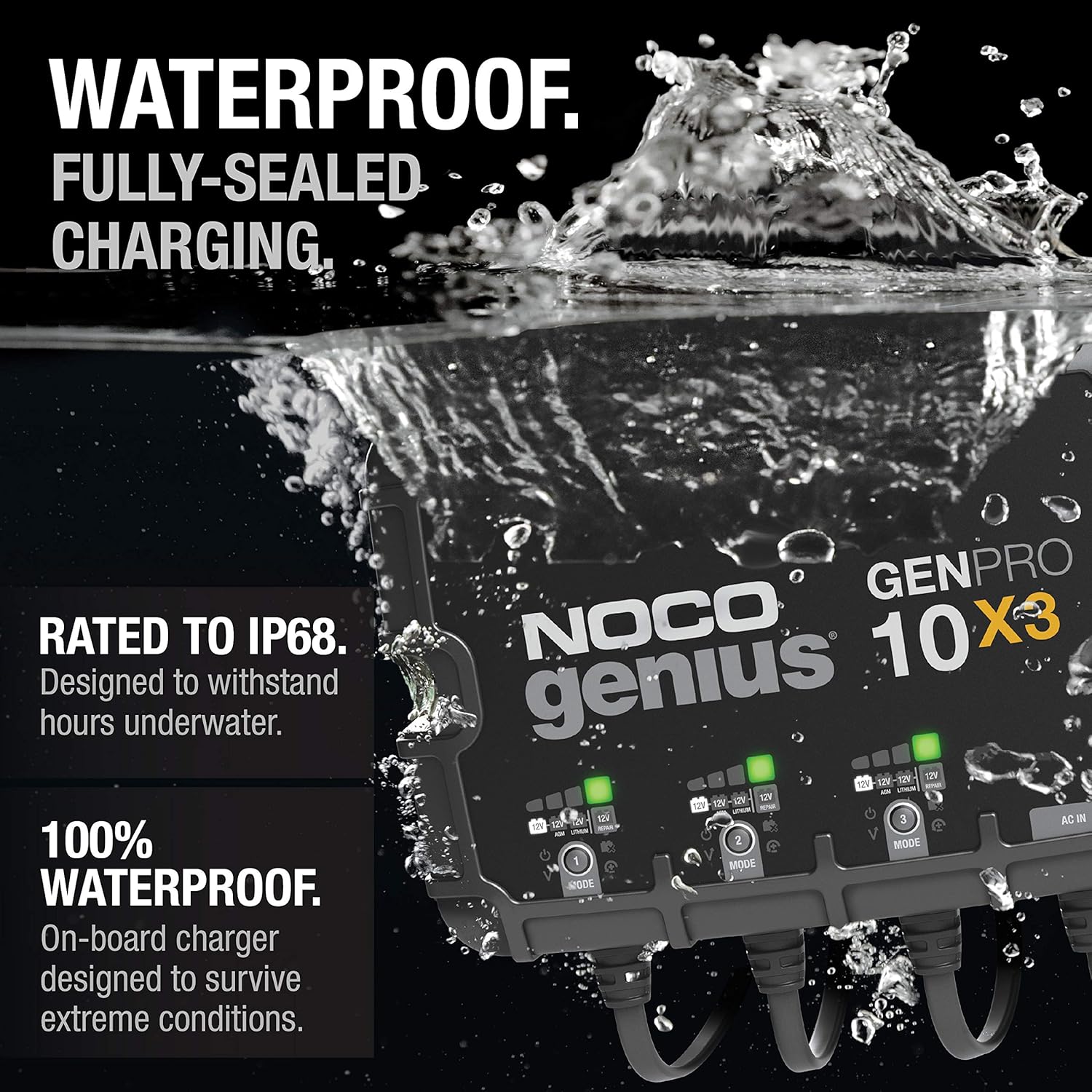 NOCO GENPRO10X3 12V 3-Bank, 30-Amp On-Board Battery Charger