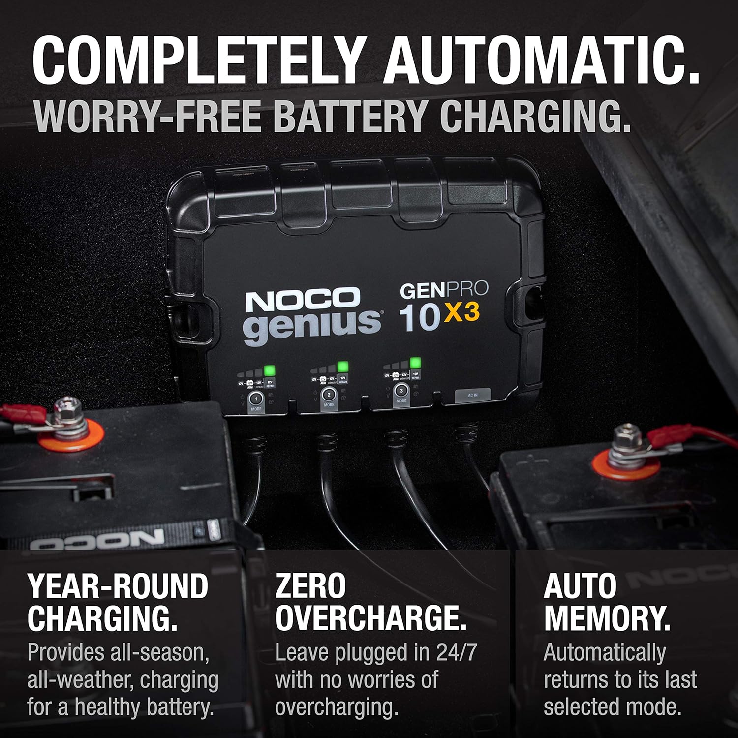 NOCO GENPRO10X3 12V 3-Bank, 30-Amp On-Board Battery Charger