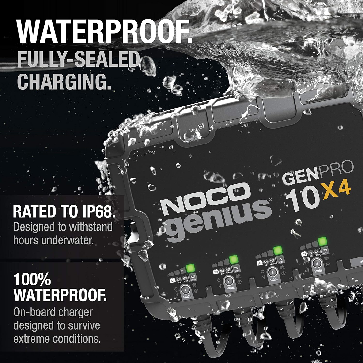 NOCO GENPRO10X4 12V 4-Bank, 40-Amp On-Board Battery Charger