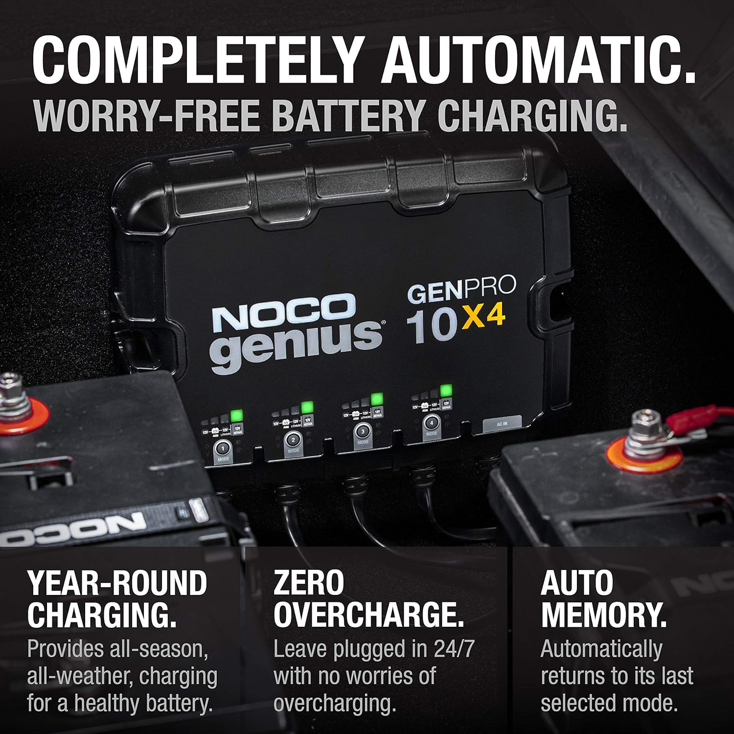 NOCO GENPRO10X4 12V 4-Bank, 40-Amp On-Board Battery Charger