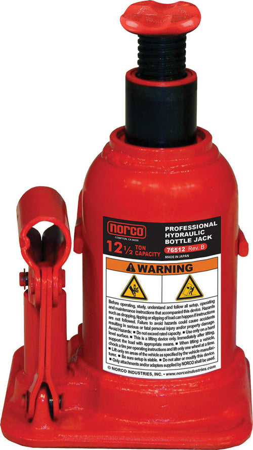 Norco Professional Lifting Equipment 76512B 12 1/2 Ton Capacity Low Height Bottle Jack - MPR Tools & Equipment