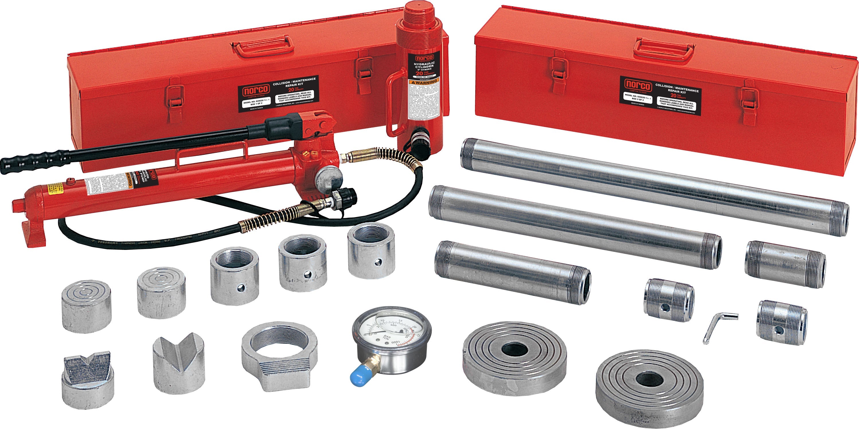 Norco Professional Lifting Equipment 920020A 20 Ton Capacity Collision / Maintenance Repair Kit (Forged Adapters) - MPR Tools & Equipment